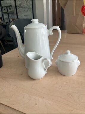 Vintage Apilco France White Porcelain Tea/Coffee Set